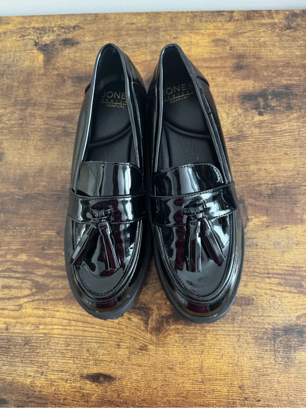 Jones New York Black Patent Tassel Loafers - Women's Comfort